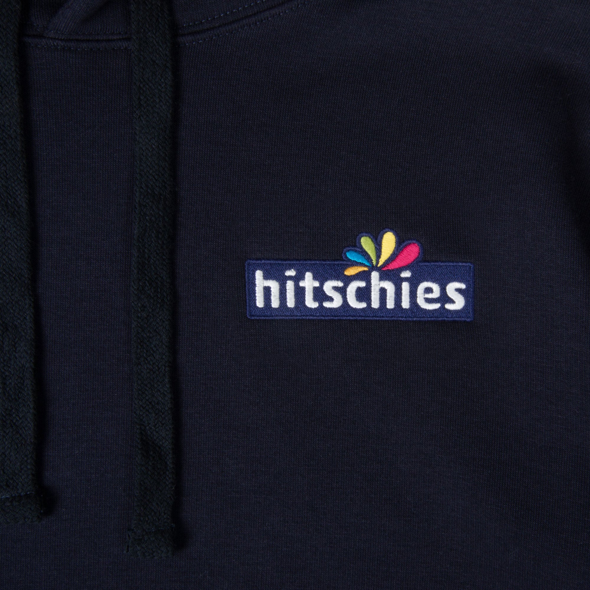 hitschies-hoodie-blau-navy-unisex-pullover-mit-logo-stick image 2