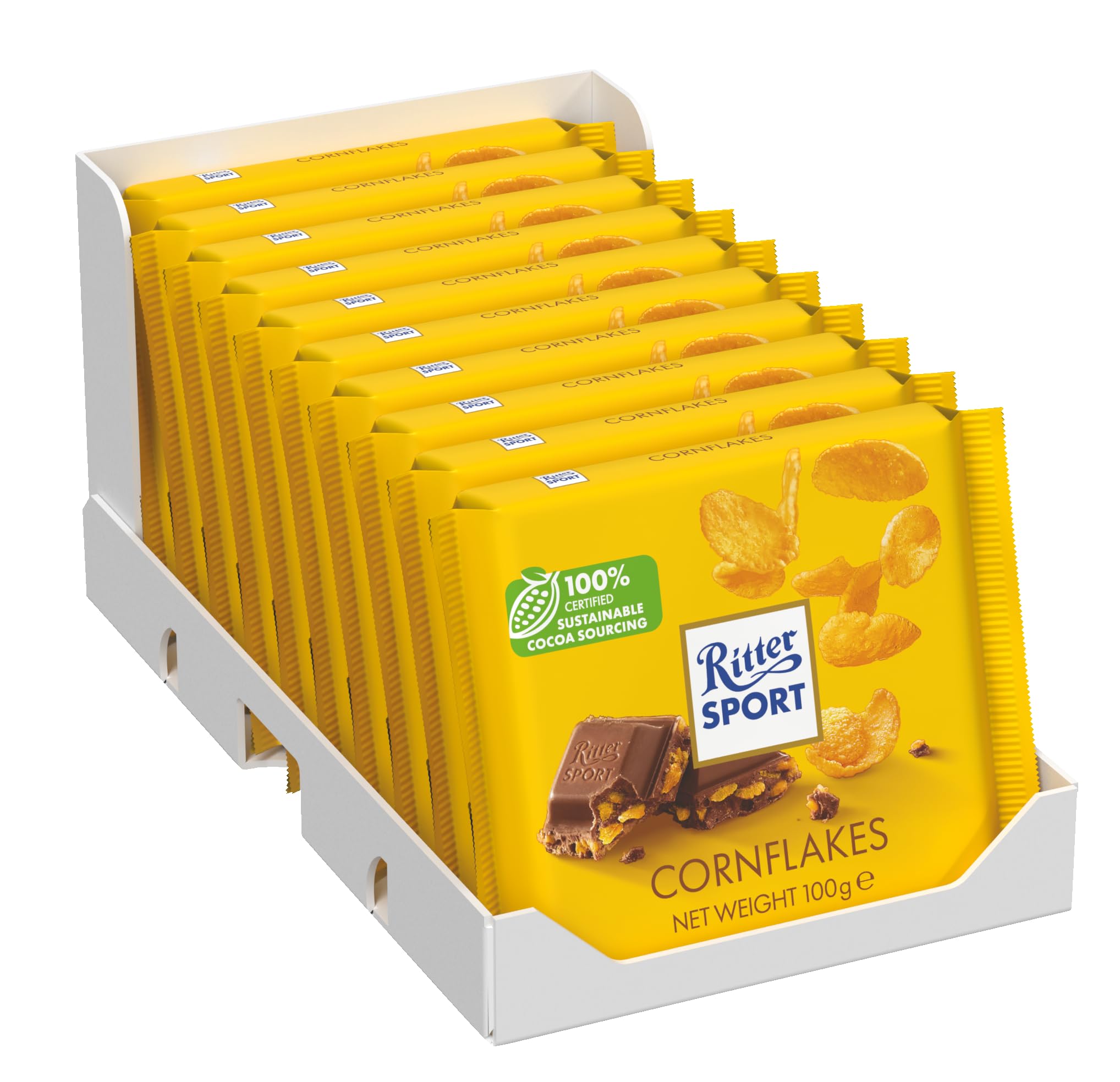 ritter-sport-knusper-flakes-vollmilchschokolade-10-x-100g image 1