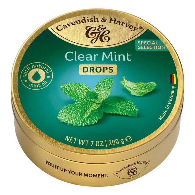 cavendish-harvey-clear-mint-drops-200g-premium-pfefferminzbonbons image 1