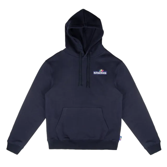 hitschies-hoodie-blau-navy-unisex-pullover-mit-logo-stick image 1