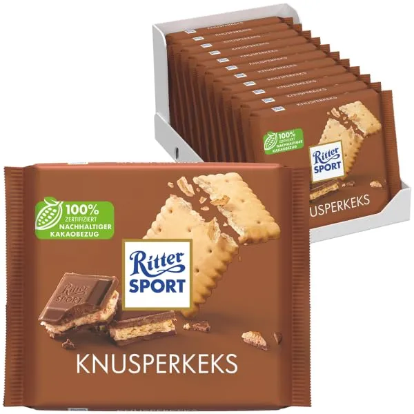 ritter-sport-knusperkeks-vollmilchschokolade-mit-butterkeks-11-x-100-g image 1