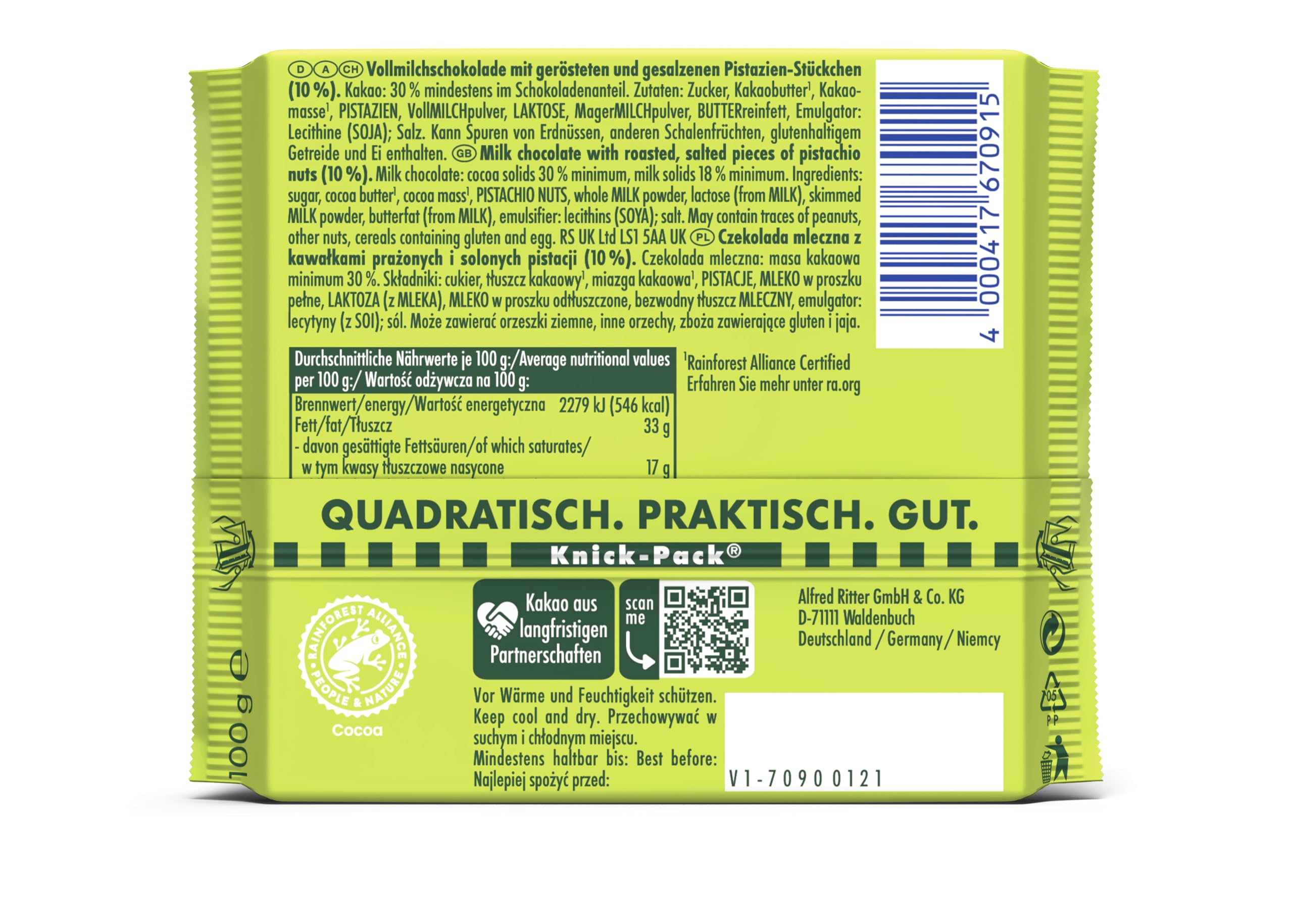 ritter-sport-pistazie-vollmilchschokolade-12-x-100g image 3