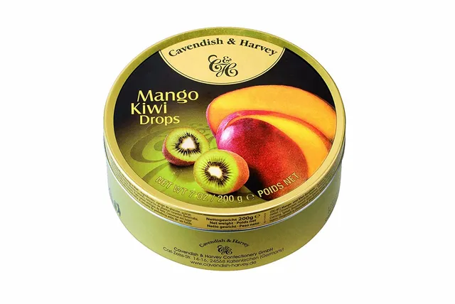 cavendish-harvey-mango-kiwi-drops-fruchtbonbons-200g-metalldose image 1