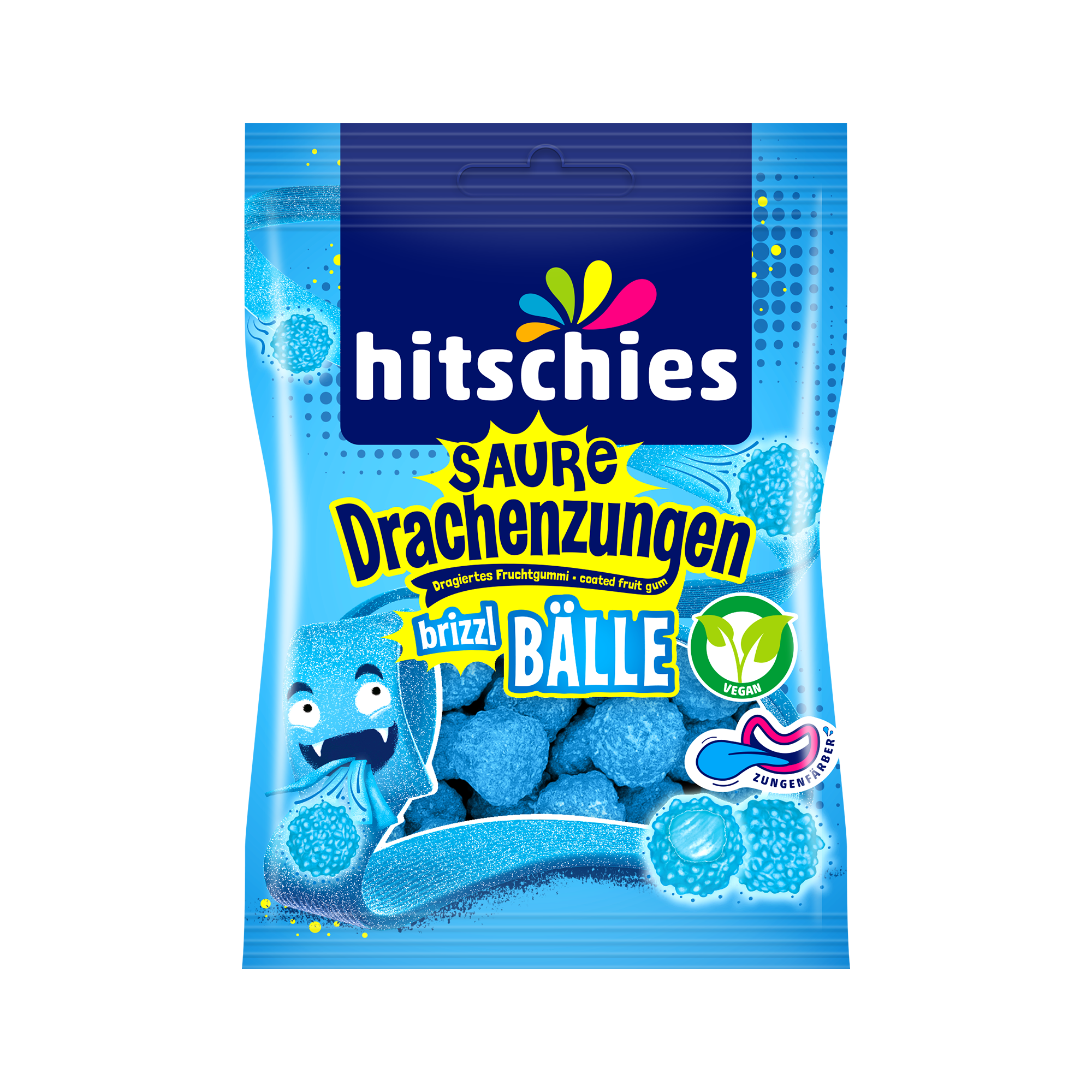 hitschies-saure-drachenzungen-brizzl-b-lle-blau-blaue-himbeere image 1