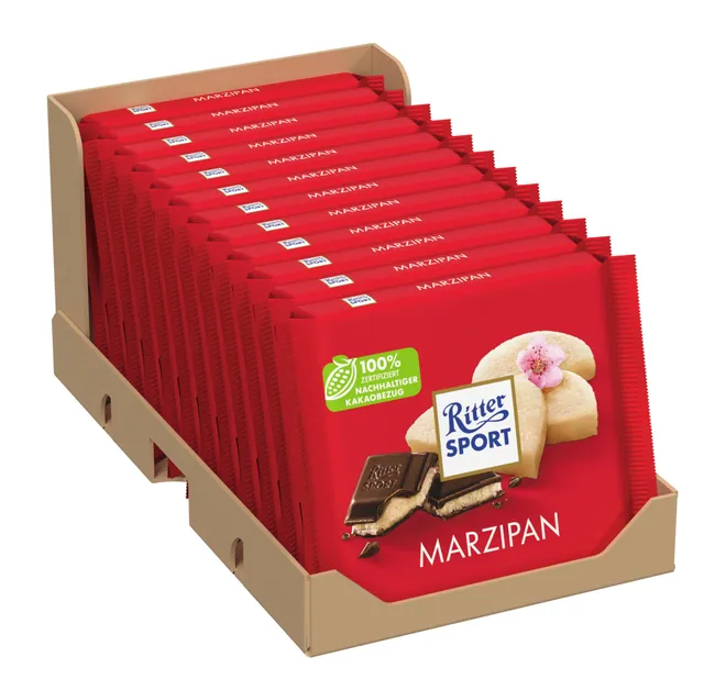ritter-sport-marzipan-halbbitterschokolade-12-x-100g image 1