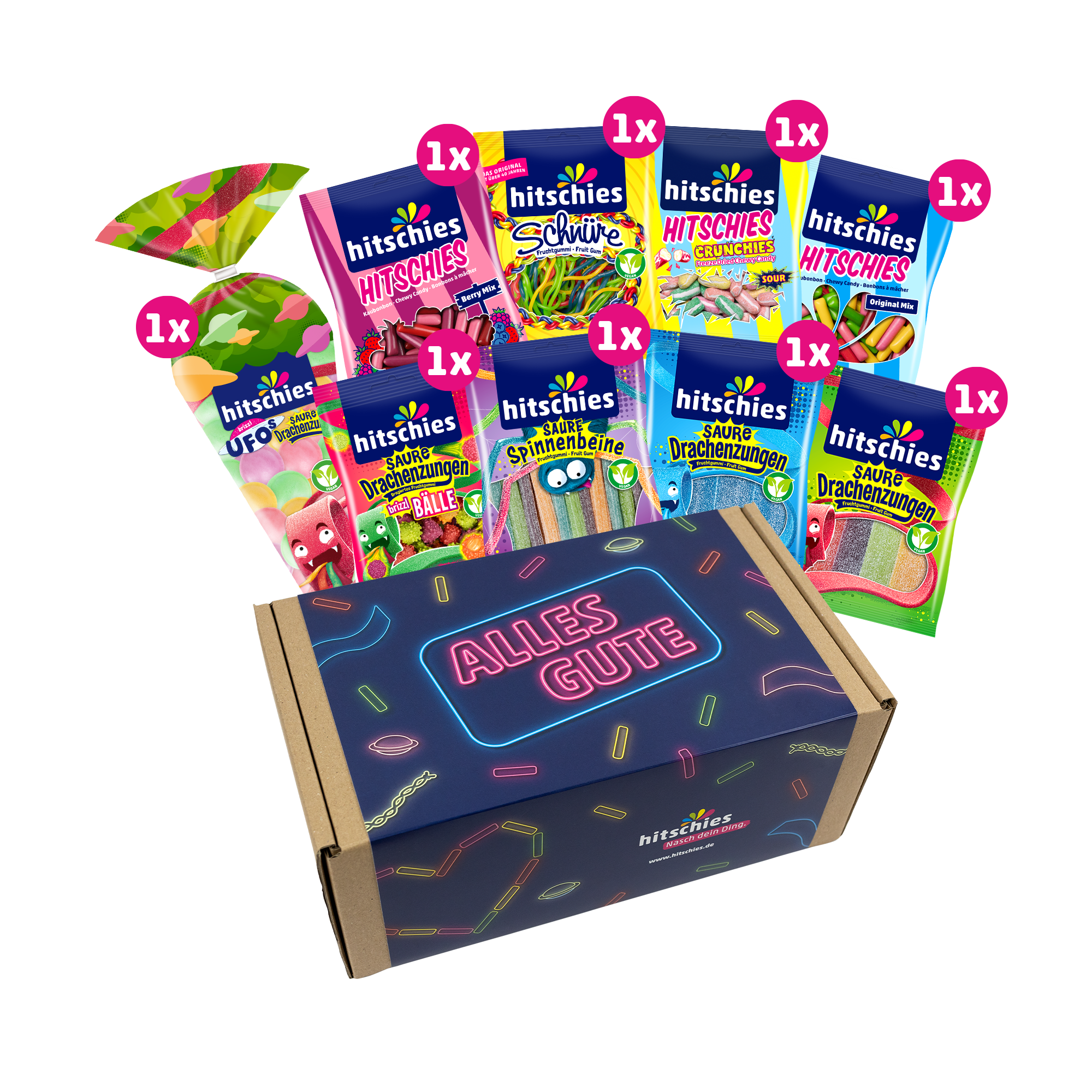hitschies-alles-gute-box-geschenkbox-neon-banderole image 1