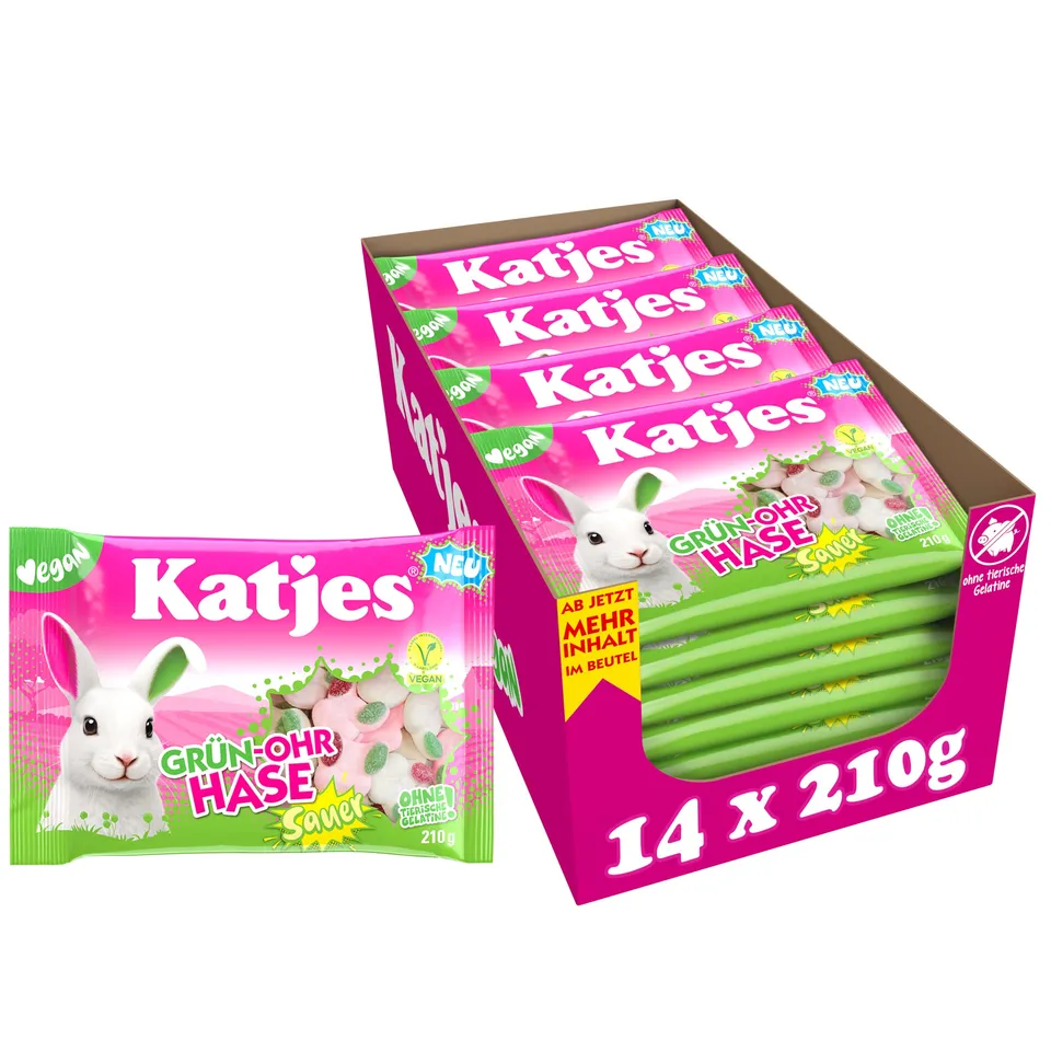 katjes-sauer-gr-n-ohr-hase-schaumzucker-fruchtgummi-vorratspack-vegan-14-x-210g image 1