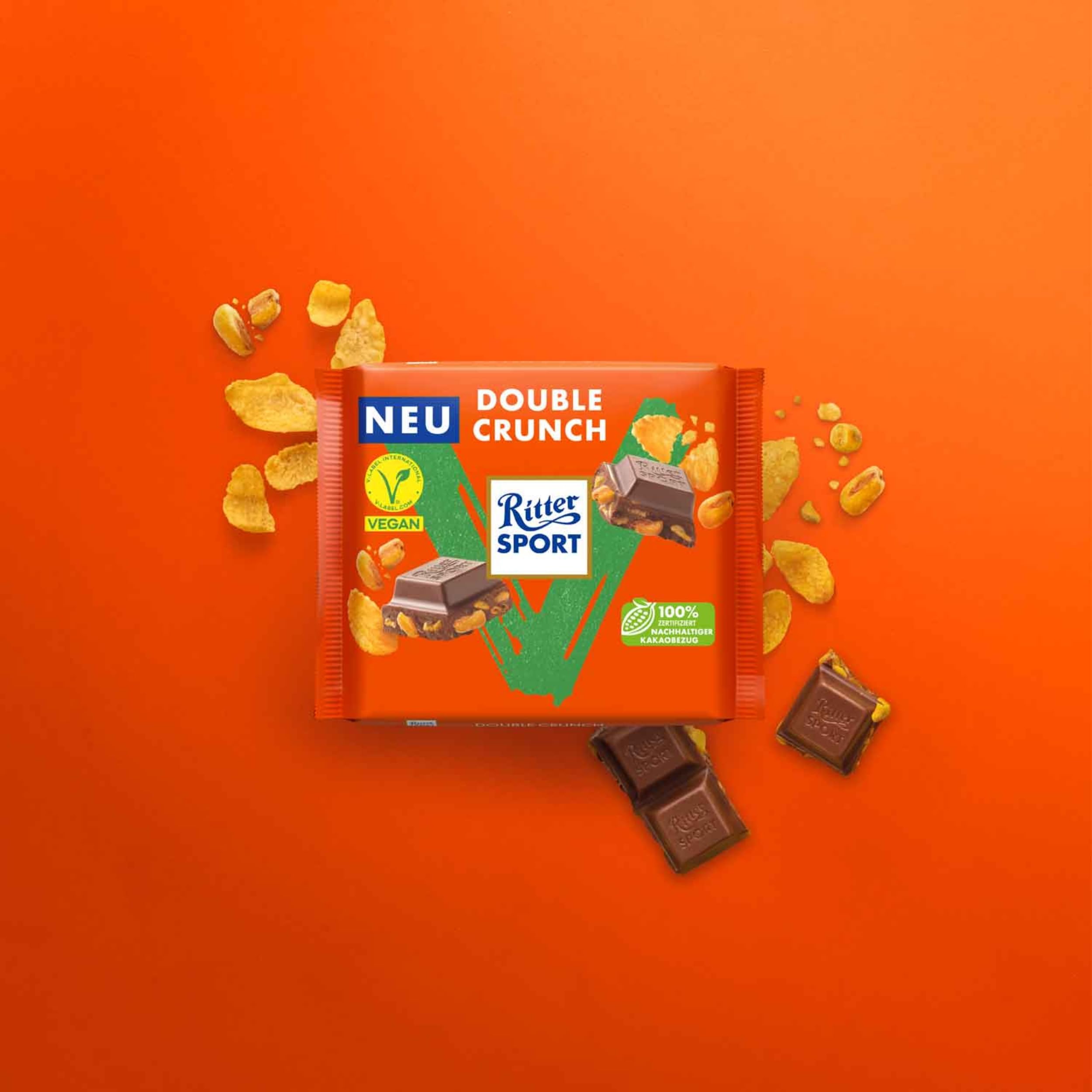 ritter-sport-vegan-double-crunch-vegane-schokolade-mais-crisp-10-x-100-g image 2