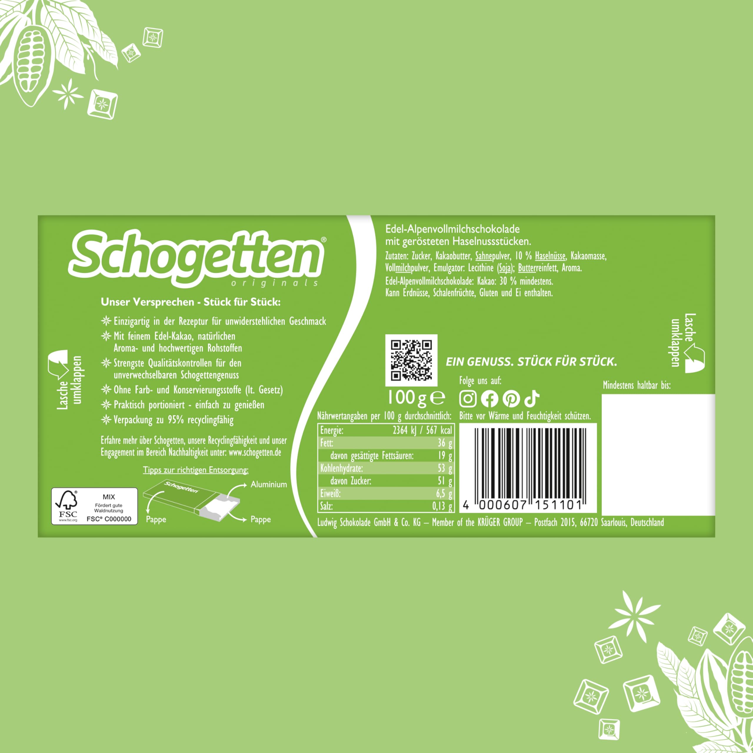 schogetten-edel-alpenvollmilch-haselnuss-schokoladentafel-100g image 2