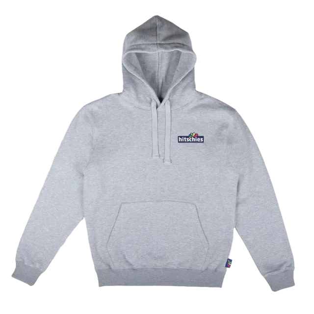 hitschies-hoodie-grau-melange-unisex-pullover-mit-logo-stick-70-cotton image 1