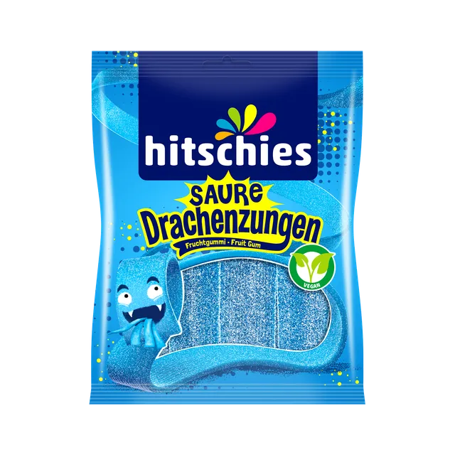 hitschies-saure-drachenzungen-blau-saure-fruchtgummi-b-nder-blaue-himbeere-vegan image 1