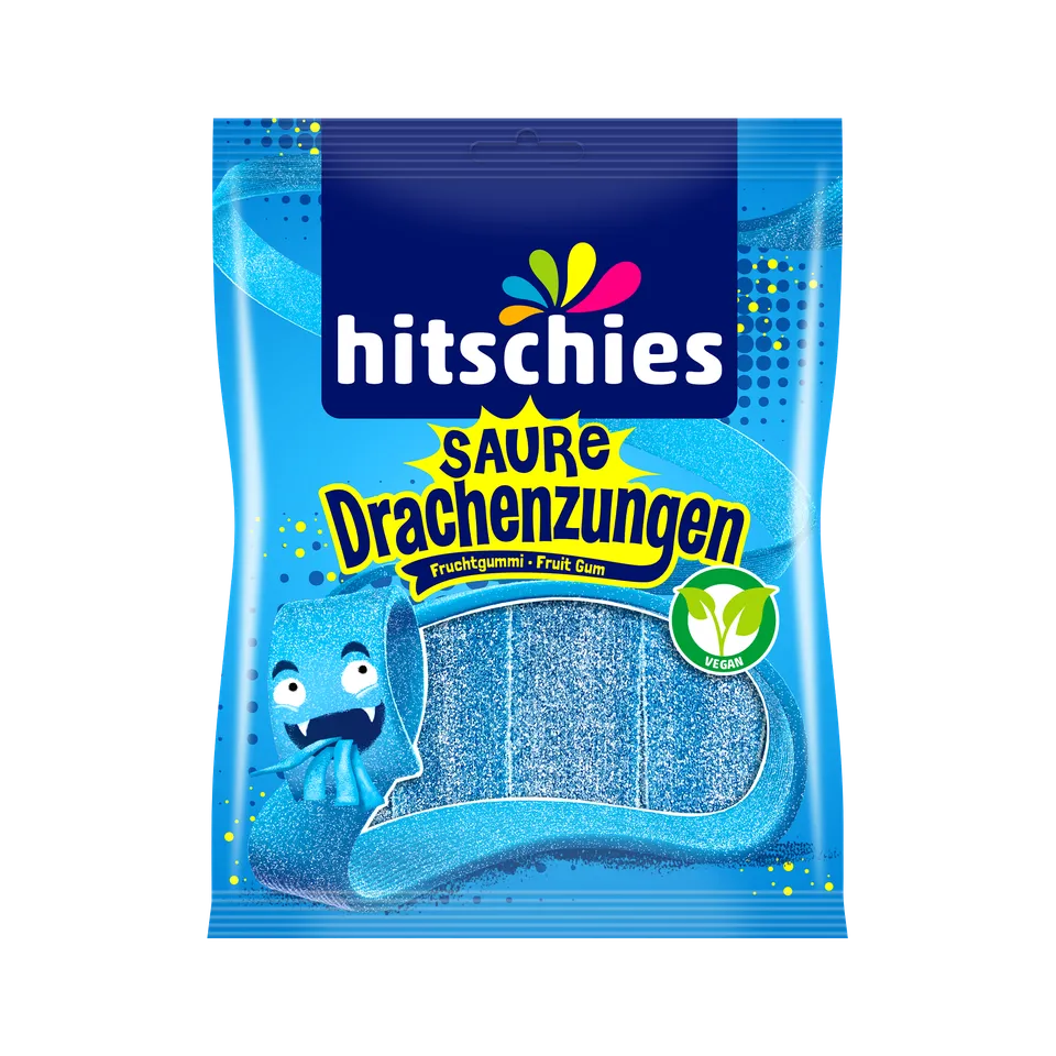 hitschies-saure-drachenzungen-blau-saure-fruchtgummi-b-nder-blaue-himbeere-vegan image 1