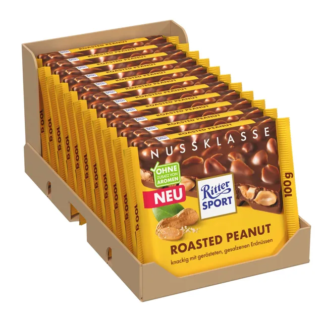 ritter-sport-roasted-peanut-vollmilchschokolade-11-x-100-g image 1