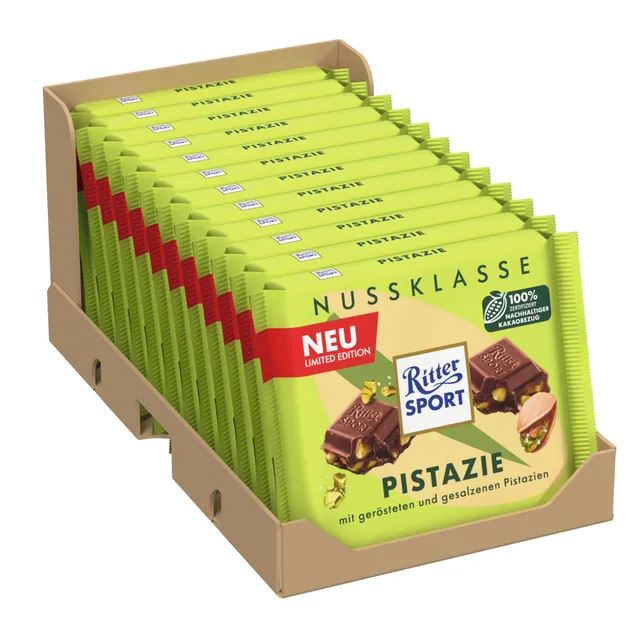 ritter-sport-pistazie-vollmilchschokolade-12-x-100g image 1