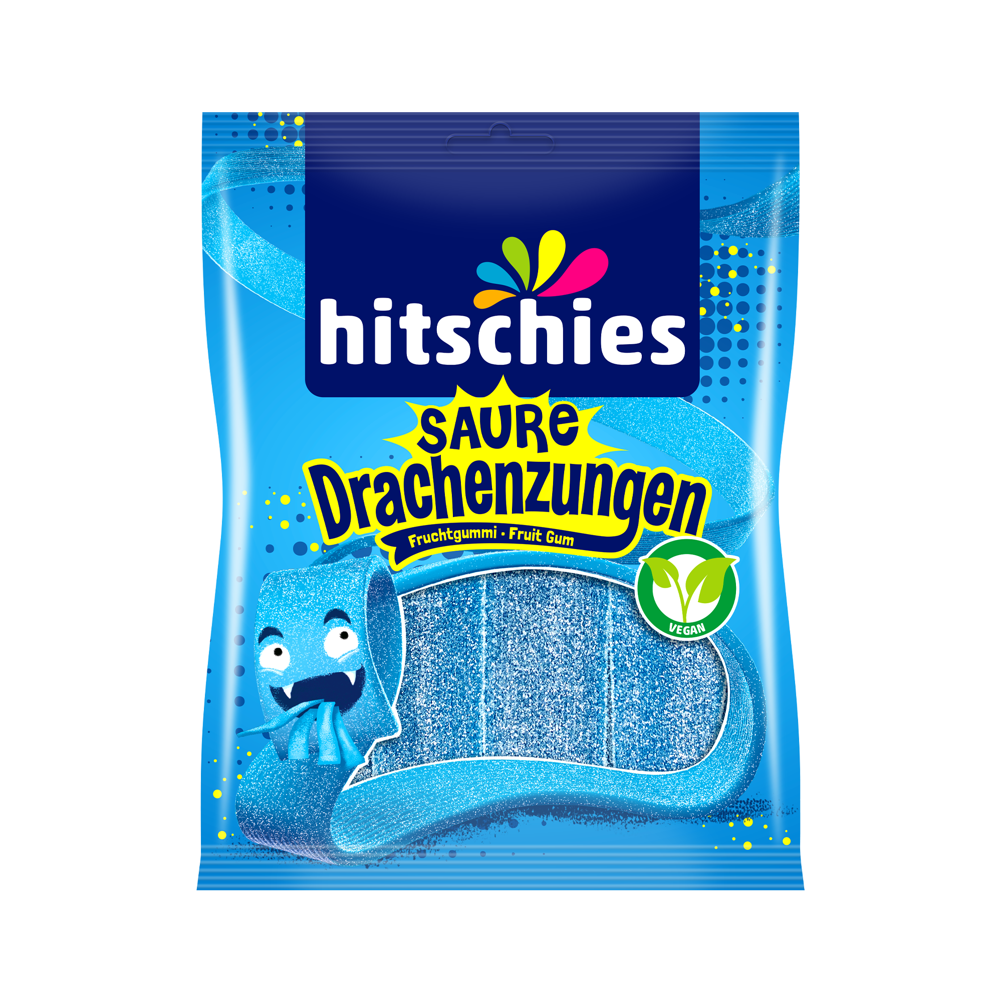 hitschies-saure-drachenzungen-blau-saure-fruchtgummi-b-nder-blaue-himbeere-vegan image 1