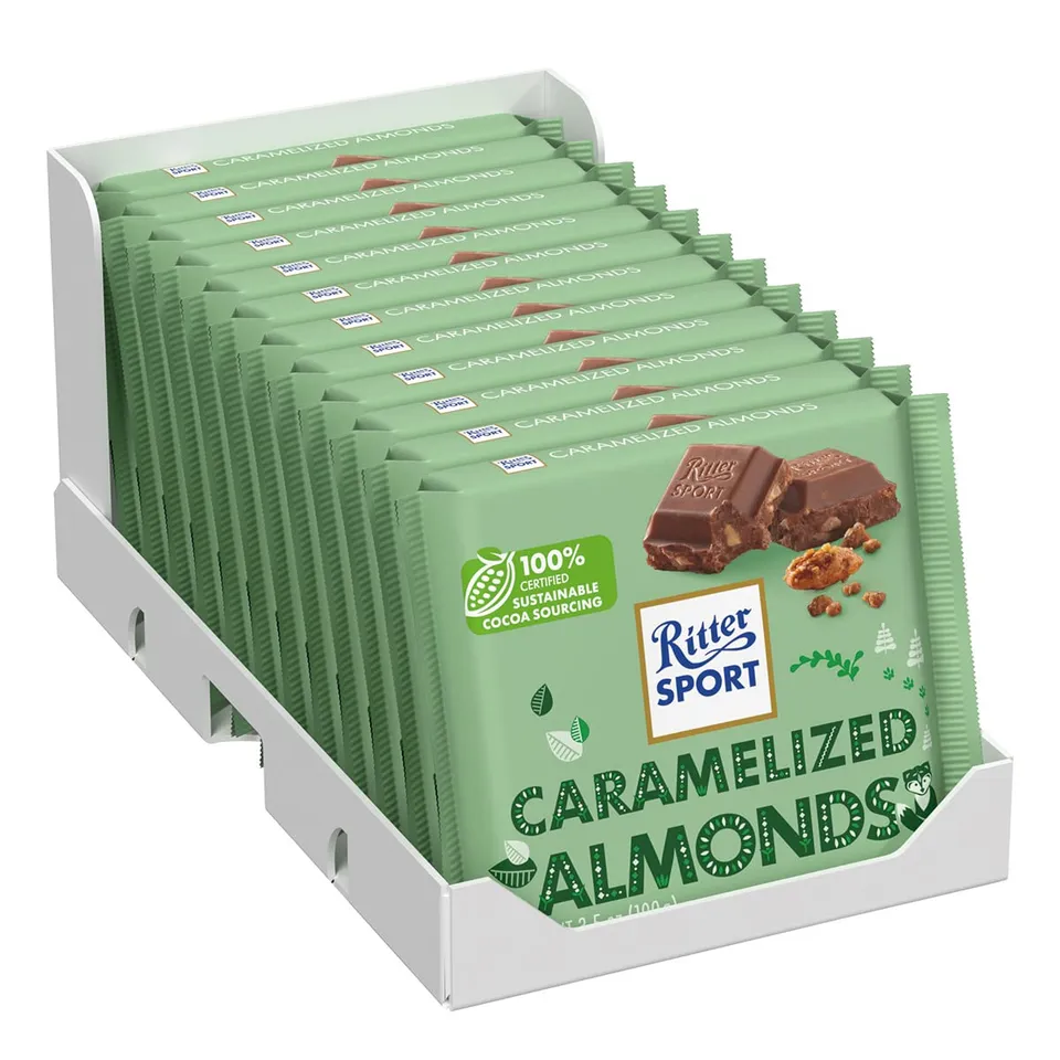 ritter-sport-gebrannte-mandel-vollmilchschokolade-12-x-100-g image 1