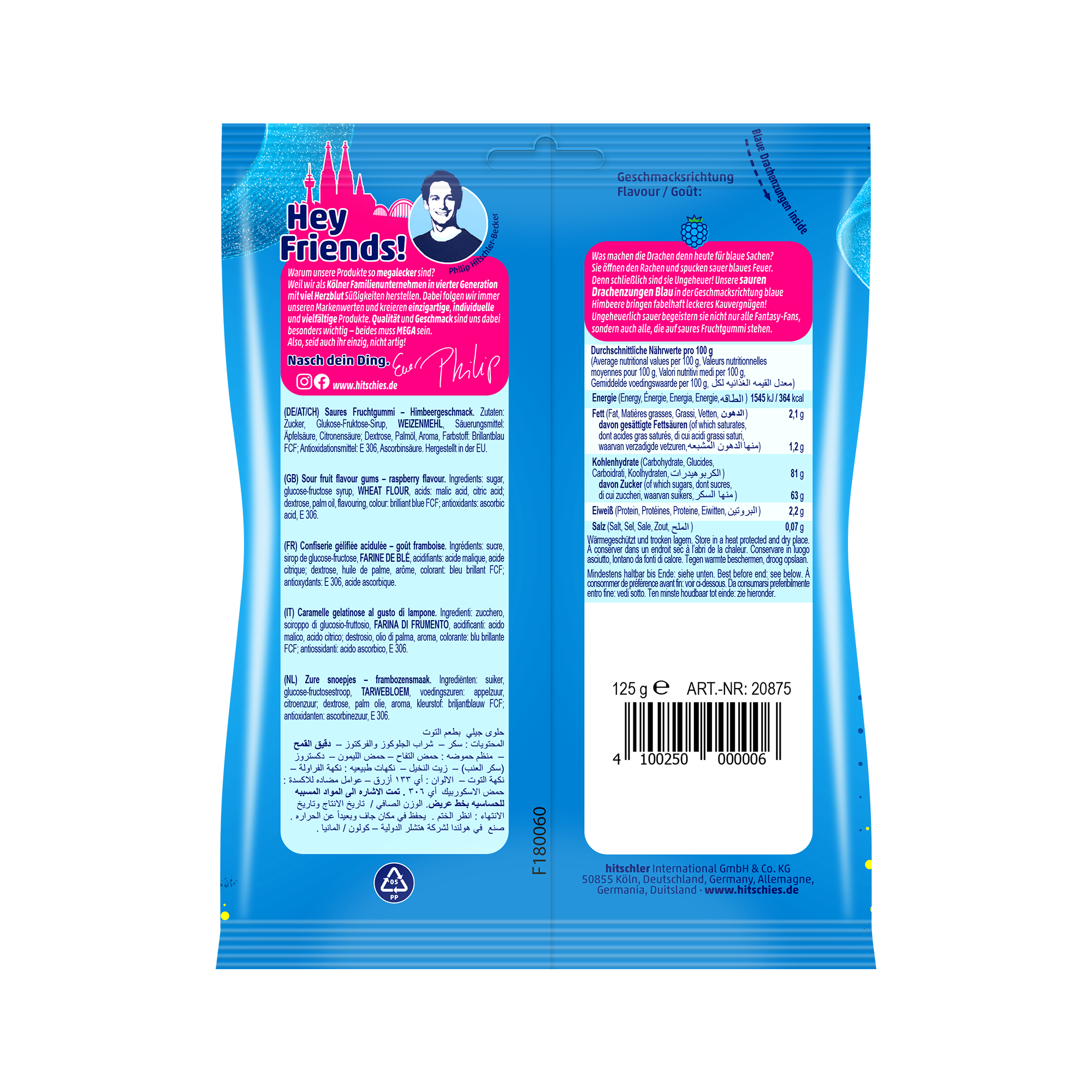 hitschies-saure-drachenzungen-blau-saure-fruchtgummi-b-nder-blaue-himbeere-vegan image 2