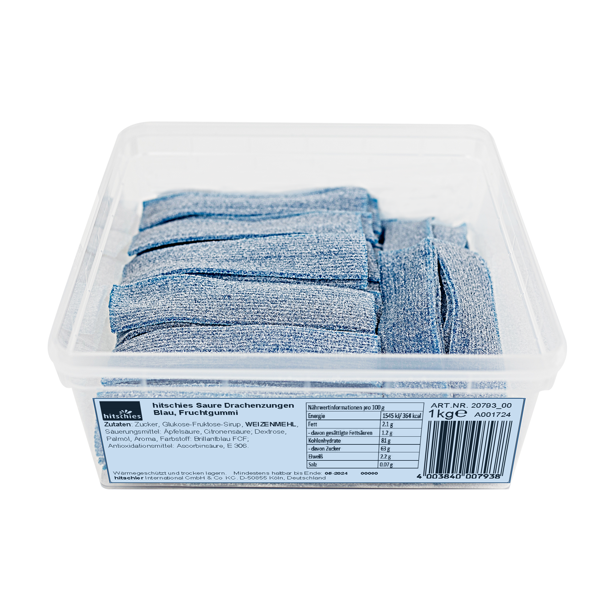 hitschies-saure-drachenzungen-blau-fruchtgummi-b-nder-1000-g-box image 2