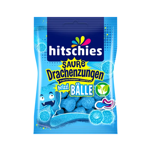 hitschies-saure-drachenzungen-brizzl-b-lle-blau-blaue-himbeere image 1