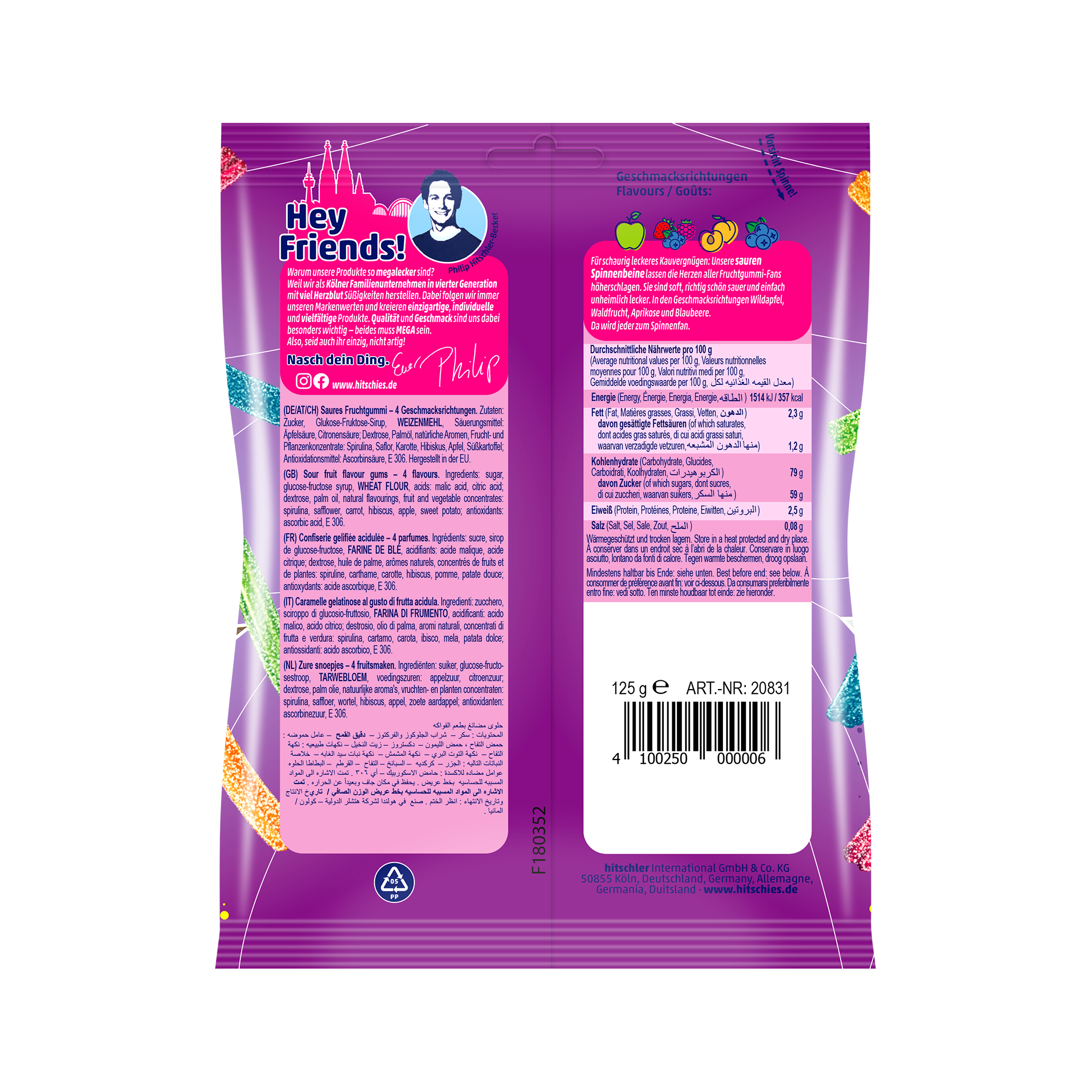hitschies-saure-spinnenbeine-vegan-fruchtgummi-sticks image 2