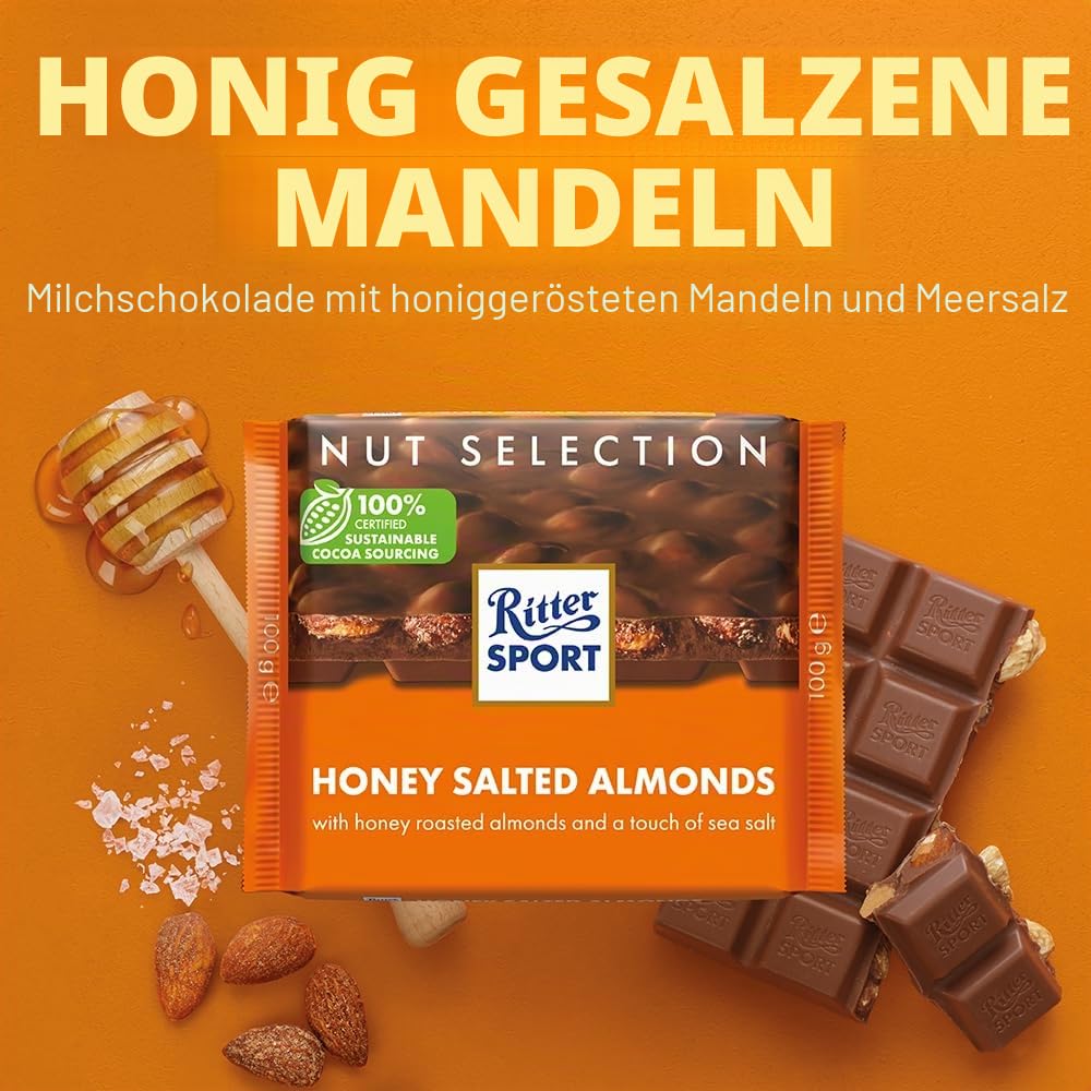 ritter-sport-honig-salz-mandel-schokoladentafel-11-x-100g image 2
