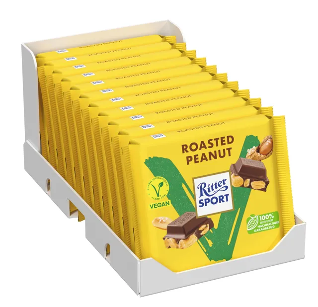 ritter-sport-vegan-roasted-peanut-11-x-100g-vegane-schokolade-mit-erdnuss image 1